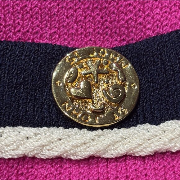 Vintage 90s ST. JOHN Cardigan Sweater Blazer M Old Money Knit Jacket Long Y2K - Picture 6 of 11